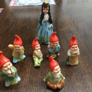 6 Vintage Gnomes and 1  female princess. All gnomes say  W. Germany 904
